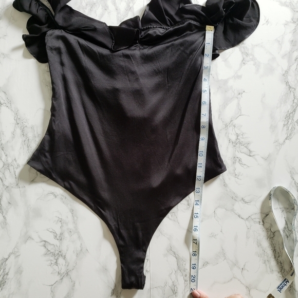 For Love And Lemons Virgo Ruffle Black Bodysuit - Picture 4 of 11